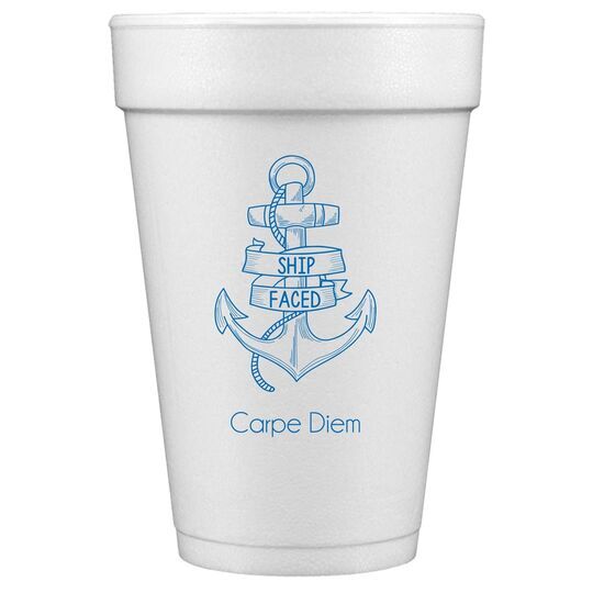 Ship Faced Styrofoam Cups